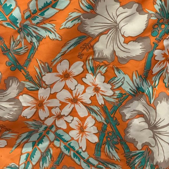 Lands' End Swim Trunks Men Large 36 38 Floral Hawaiian Tropical Bamboo Palm Leaf - Picture 4 of 12